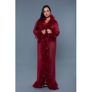 Bw834mar Glamour Robe Maroon (size: Os)