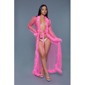Bw1650np Marabou Robe Neon Pink (size: Os)