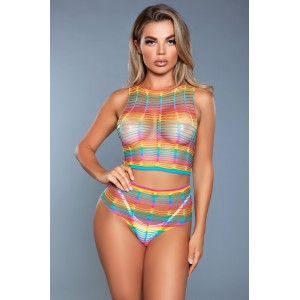2050 Bare It All Bodystocking Rainbow (size: Os)