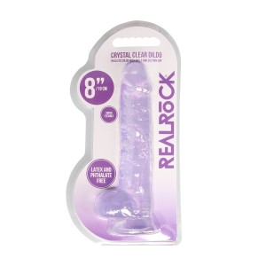 Real Rock Crystal Clear 8 Realistic Dildo With Balls (purple)