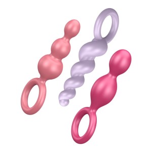 Satisfyer Plugs Coloured (pink  Purple & Red) (booty Call Coloured Set Of 3)