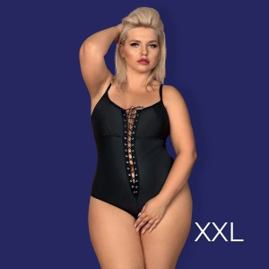 Obsessive Redella Crotchless Teddy Xxl Black