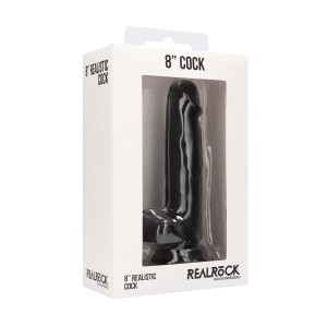 Real Rock Skin Realistic Cock 8 With Scrotum (black)