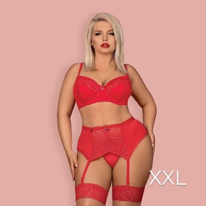 Obsessive Jolierose 3-pcs Set Xxl Red