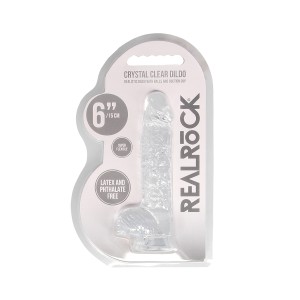 Real Rock Crystal Clear 6 Realistic Dildo With Balls (transparent)