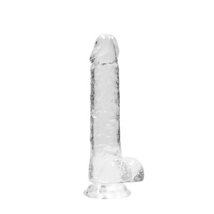 Real Rock Crystal Clear 8 Realistic Dildo With Balls (transparent)