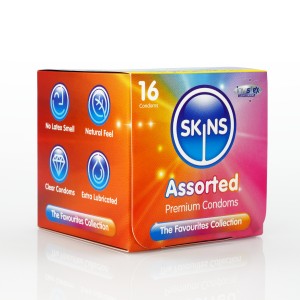Skins Condoms Assorted Cube 16 Pack D&r  Nat  Ut International 1