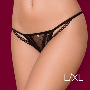 Obsessive 876-thc-1 Crotchless Thong L/xl Black