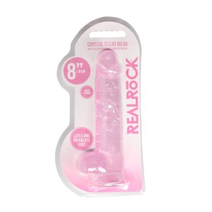 Real Rock Crystal Clear 8 Realistic Dildo With Balls (pink)