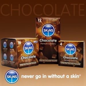 Skins Condoms Chocolate Cube 16 Pack International 1