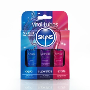 Skins 12ml Sampler Tubes Vital Lubes 3 Pack