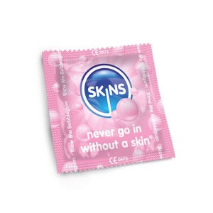 Skins Condoms Bubblegum Flavour Foil (bag 500)