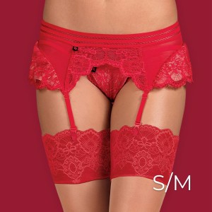 Obsessive 853-gar-3 Garter Belt S/m Red