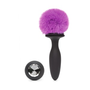 Happy Rabbit Rechargeable Vibrating Butt Plug Large Black/pink