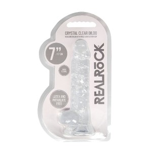 Real Rock Crystal Clear 7 Realistic Dildo With Balls (transparent)