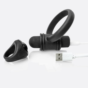 My Secret Screaming O Remote Control Vibrating Ring Set For Him Rechargeable Black