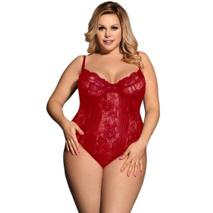 Queen Lingerie Teddy Red Wine Plus Size