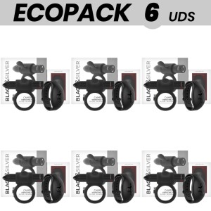 Ecopack 6 Units Black&silver Cameron Remote Control Cockring Watchme