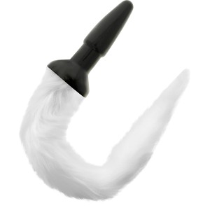 Darkness Silicone Anal Plug With White Tail