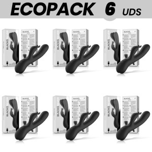 Ecopack 6 Units Black&silverjamie Rechargeable Silicone Rabbit Stimulator Black