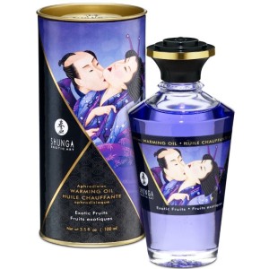 Shunga Heat Effect Massage Oil Exotic Fruits Flavor 100 Ml