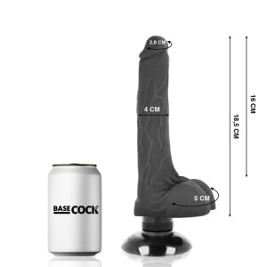Basecock Realistic Vibrator 2-1 Black 18.5 Cm -o- 4 Cm