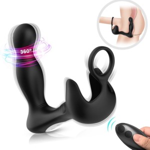 Armony Surround Vibrator Anal & Stimulator Testiculos & Ring Remote Control Black