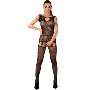 Livco Corsetti Fashion Ambroise Lc 17352 Bodystocking Crotchless Black One Size