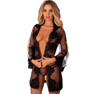 Livco Corsetti Fashion Herina Lc Xg056 Dressing Gown + Panty Black One Size
