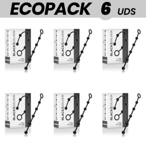 Ecopack 6 Units Black&silver Korg Silicone Anal Chain 21 Cm