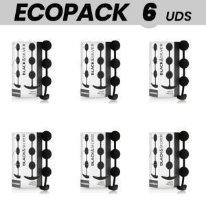 Ecopack 6 Units Black&silver Harry Anal Balls Chain 14 Cm