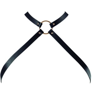 Bijoux Indiscrets Maze Crossed Chest Harness Black