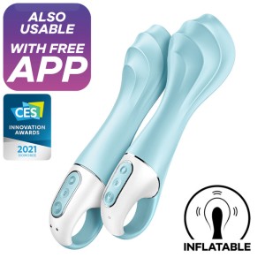 Satisfyer Air Pump Vibrator 5+ Inflatable G-spot Vibrator App Blue