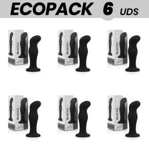 Ecopack 6 Units Black&silver Sean Anal Plug Premium Silicone Black