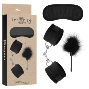 Intense Fetish Erotic Playset 2 With Handcuffs, Blind Mask And Tickler