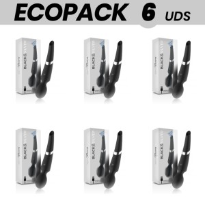 Ecopack 6 Units Black&silver Beck Rechargeable Silicone Massager And Suctioner Black