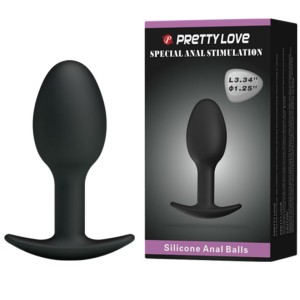 Pretty Love Silicone Anal Plug 6.5 Cm Black