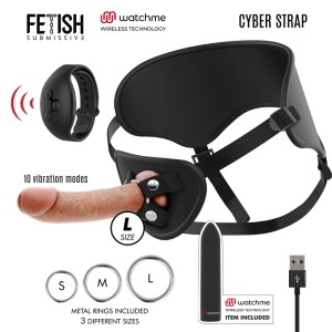 Fetish Submissive Cyber Strap Harness With Dildo And Bullet Remote Control Watchme L Technology