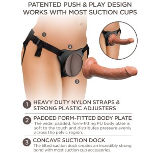 King Cock Elite Comfy Adjustable Harness With Dildo 17.8 Cm