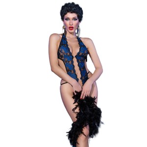 Chilirose Cr 4479 Bodysuit Crotchless Blue S/m