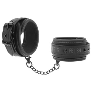 Fetish Submissive Vegan Leather Handcuffs With Noprene Lining