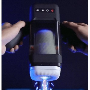 Game Cup Thrusting Vibration Masturbator With Heating Function And Mobile Support Black