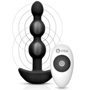 B-vibe Triplet Anal Remote Control Beads Black