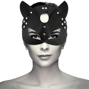 Coquette Chic Desire Vegan Leather Mask With Bunny Ears