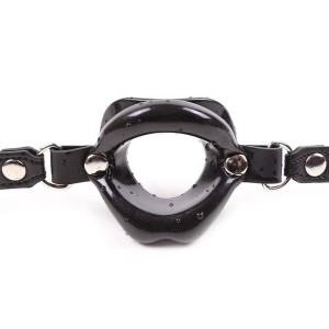 Ohmama Fetish Black Lip Gag With Strap