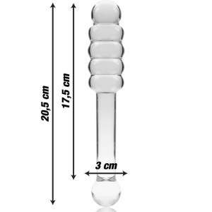 Nebula Series By Ibiza Model 20 Dildo Borosilicate Glass Clear 20.5 Cm -o- 3 Cm