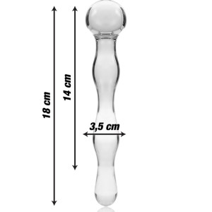 Nebula Series By Ibiza Model 13 Dildo Borosilicate Glass Clear 18 Cm -o- 3.5 Cm