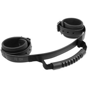 Fetish Submissive Noprene Lining Handcuffs With Handle