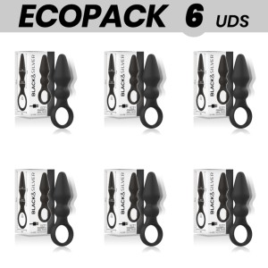 Ecopack 6 Units Black&silver Ozzy Powerful Silicone Anal Plug