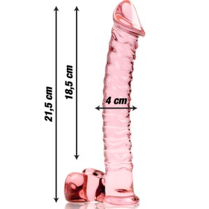 Nebula Series By Ibiza Model 23 Dildo Borosilicate Glass Pink 21.5 Cm -o- 4 Cm